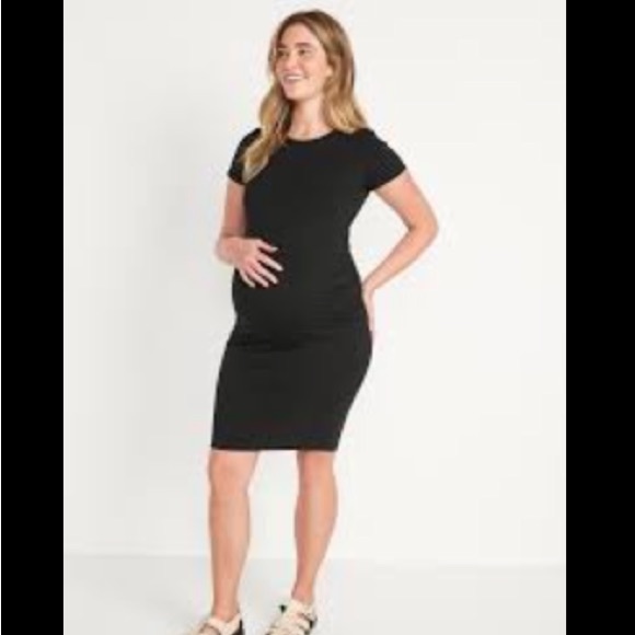 Old Navy Maternity - midi black bodycon tshirt dress - Picture 1 of 3